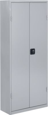 Magazinschrank, 1690 mm hoch, 11 Böden, 60 Kästen, mit Türen, hellsilber