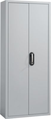 Magazinschrank, 1690 mm hoch, 14 Böden, ohne Kästen, mit Türen, hellsilber
