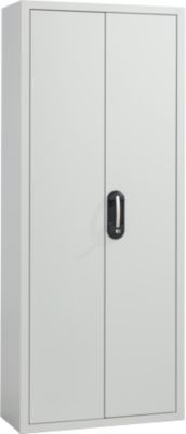 Magazinschrank, 1980 mm hoch, 12 Böden, ohne Kästen, mit Türen, lichtgrau