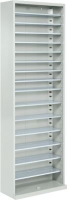 Magazinschrank, 1980 mm hoch, 15 Böden, ohne Kästen, ohne Türen, lichtgrau