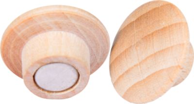 Magnet Legamaster WOODEN, 5 Stück, für Legamaster White und -Glasboards, ⌀ 25 x H 15,5 mm, Buchenholz, lackiert
