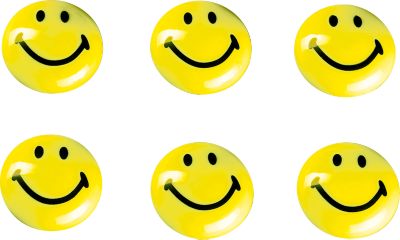 Magnet, Smilies, 30 mm, 6 Stück