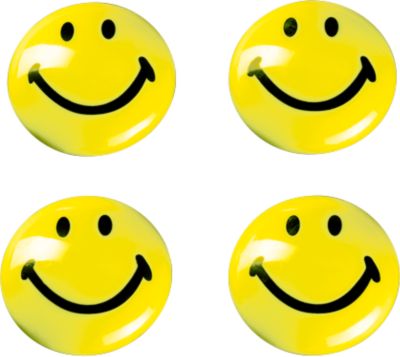 Magnet, Smilies, 40 mm, 4 Stück