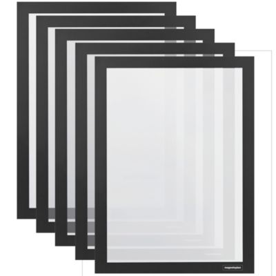 Magnetoplan Magnetrahmen magnetofix, A4 Hoch-/Querformat, PVC, schwarz, 5 Stück