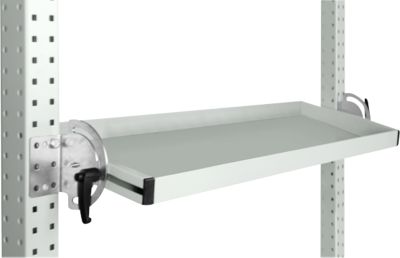 Manuflex Neigbare Ablagekonsole, für Reihe Universal oder Profi, Nutztiefe 195 mm, für Tischbreite 2500 mm, lichtgrau