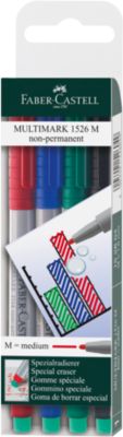 Marker Faber-Castell Multimark, 4er-Set, M, non-permanent