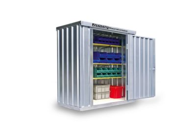 Materialcontainer MC 1100, verzinkt, zerlegt, mit Holzfußboden