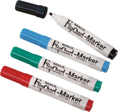 MAUL Flipchart-Marker Jumbo, farbsortiert, 4er-Set, Keilspitze