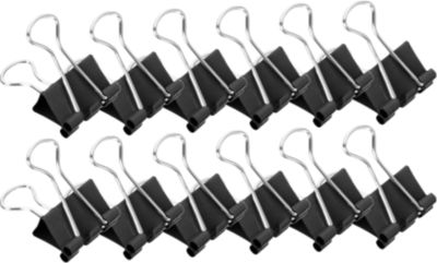 MAUL Foldback-Klemmer, 19 mm, schwarz, 12 Stück