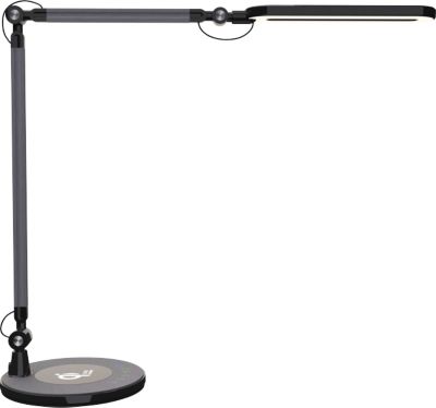 Maul LED-Tischleuchte MAULmarino color vario, 501 lm, 2800-6100 K, dimmbar, neigbar, Qi-Ladefunktion, Aluminium/Kunststoff, silber