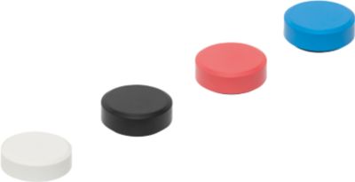 MAUL Magnet MAULpro Recycling, rund, mit Facetterand, Haftkraft bis 0,6 kg, Ø 29 mm, 85 % Recycling-Kunststoff lackiert, farbsortiert, 20 Stück