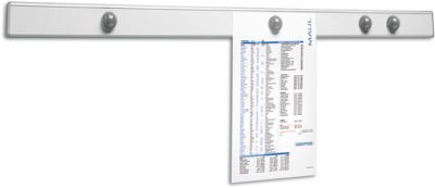 MAUL Magnet-Wandschiene, inkl. 4 Kugelmagneten, L 1000 x B 53 mm, Metall & Kunststoff, alusilber