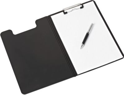 MAUL Schreibmappe PP, DIN A4, Polypropylen, Bügelklemme mit Kunststoffecken, schwarz