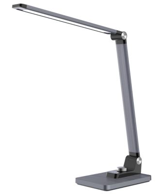 meet by Paperflow JOA LED-Tischleuchte Metallgrau, 400 lm (500 Lux), Qi-Ladepad 10W, CCT-Modus