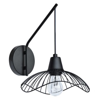 meet by paperflow Vagala Wandleuchte Schwarz, Metall, 240 × 350 × 240 mm, Netzbetrieb
