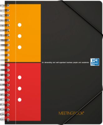 Meetingbook Oxford International A5+, doppelspiralgebunden, kariert, 80 Blatt, SKRIBZEE®-komp., 5 Stück