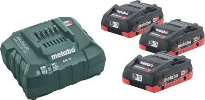 Metabo Akku-Set Basic 4,0 LiHD, 18 V, 3x4 Ah, Ultra-M-Technologie, kompatibel seit 2009
