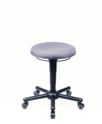 MeyChair Arbeitshocker A19, Fusskreuz mit Rollen, Sitzhöhe 460-600 mm, bis 250 kg, Stoff, lichtgrau