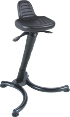 MeyChair Stehhilfe AF5, 4-Fuß-Gestell, Sitzhöhe 630-840 mm, bis 120 kg, PU-Schaum, schwarz