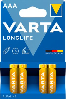 Micro-Batterie AAA VARTA Longlife, 1,5 V, 4 Stück