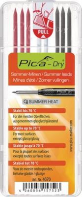 Minenset Pica-Dry 3x graphit,3x rot,2x weiß b.70Grad stabil 8