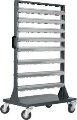 Mobiles Kleinteilemagazin Schäfer Shop Select, 2-seitig bestückbar, ohne  Sichtlagerkästen, B 825 x T 550 x H 1450 mm, Stahl, anthrazitgrau RAL 7016