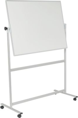 Mobiles Whiteboard Franken U-Act! Line®, Querformat, 2-seitig nutzbar, Stahl weiß emailliert & Aluminium, magnethaftend, Ablageleiste, B 1400 x H 1880 mm