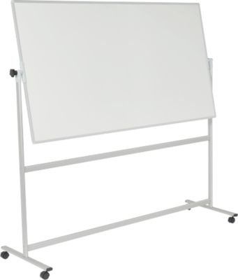 Mobiles Whiteboard Franken U-Act! Line®, Querformat, 2-seitig nutzbar, Stahl weiß emailliert & Aluminium, magnethaftend, Ablageleiste, B 2200 x H 1930 mm