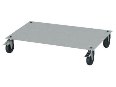 Mobilzusatz für Schubladenschrank Bedrunka+Hirth mit B 980 mm, Bock- & Lenkrollen, Schiebegriff, mit Stahlplatte, B 980 x T 500 x H 150 mm, Stahlblech