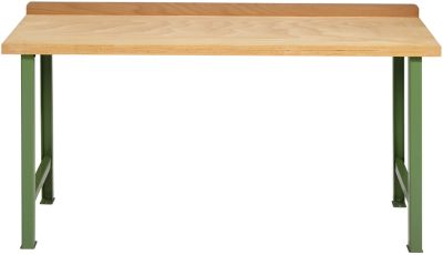 Modulare Werkbank Schäfer Shop Select, Grundeinheit, Buche Multiplexplatte, bis 500 kg, B 1500 x T 700 x H 840 mm, Resedagrün ral 6011