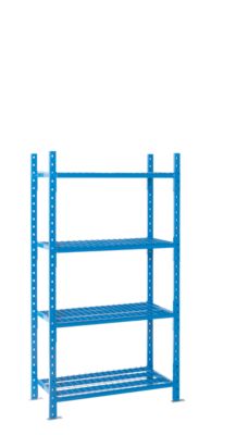 Module de base pour rayonnages à emboîter, avec 4 tablettes grillagées, l. 1260 x P 500 x H 2000 mm