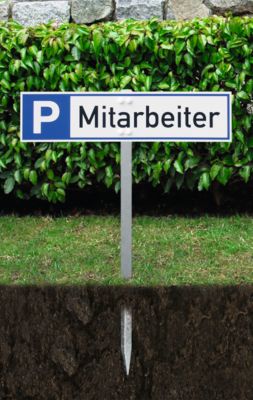 moedel Stahlspieß, zum Einschlagen von Parkplatzreservierungs-Schildern, inkl. Schauben, ohne Schild, H 750 mm, Stahl verzinkt, silber-grau