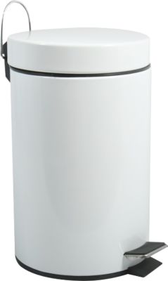 MSV Treteimer mit Deckel, 12 Liter, Tretmechanismus, B 250 x H 404 mm, weiss