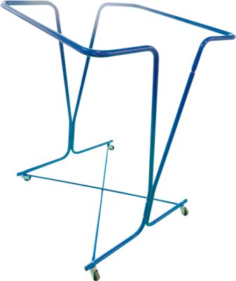 Müllsackträger Mottez, für Müllsäcke mit Volumen 600 l, fahrbar, B 800 x T 800 x H 1200 mm, Stahlrohr lackiert, blau
