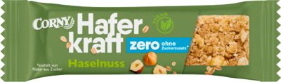 Müsliriegel Corny Haferkraft Zero Haselnuss, Karton mit 12 Riegel je 50g