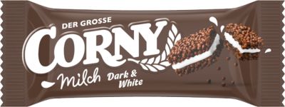 Müsliriegel Corny Milch Dark & White, Karton mit 24 Riegel je 40 g