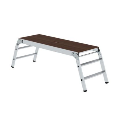 Munk Arbeitsplattform, Aluminium, B 1700 x T 600 mm, Schnellverschlüsse, 80 mm Stufen, bis 300 kg, rutschfest