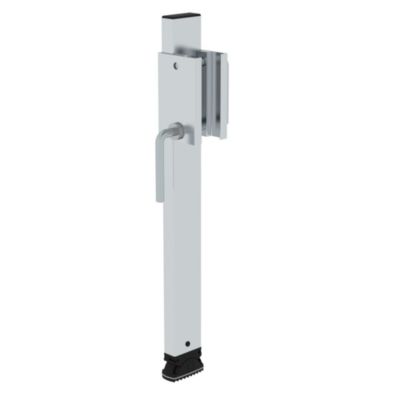 Munk Holmverlängerung für Leitern, höhenverstellbar bis 375 mm, passend für Holmhöhe 58 mm, inklusive Heftnieten, silber