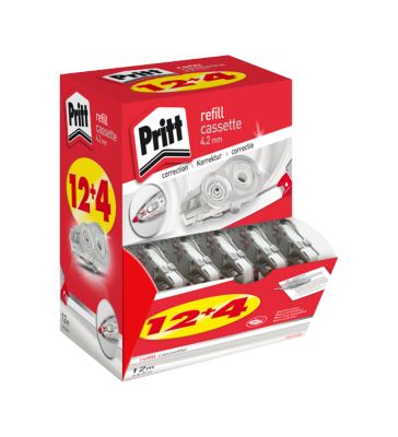 Nachfüllkassette Pritt, für Korrekturroller Refill Flex, Multipack à 16 Stück, L 12 m x B 4,2 mm
