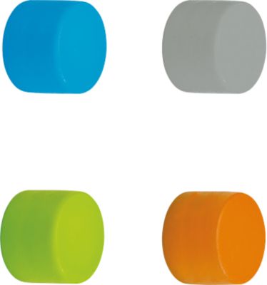 Neodym-Magnet Maul, 8 Stück, bis 1,5 kg, Silikon-Ummantelung, Ø 12 x T 6 mm, farbsortiert