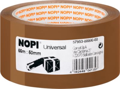 Nopi® Packband Universal 4040, L 66 m x B 50 mm, braun, 6 Rollen