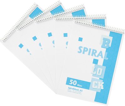 Notizblock, kariert, 5 Stück, DIN A5