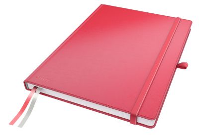 Notizbuch Leitz Complete, Format A4, 80 karierte Blatt, Hardcover-Einband, Lederoptik, FSC®-zertifiziert, rot