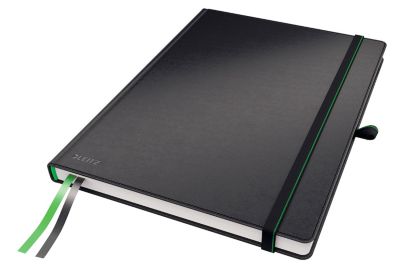 Notizbuch Leitz Complete, Format A4, 80 karierte Blatt, Hardcover-Einband, Lederoptik, FSC®-zertifiziert, schwarz