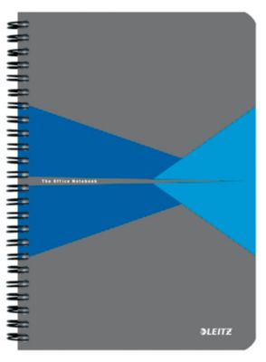 Notizbuch Leitz Office, Format A5, 90 karierte Blatt, lässt sich um 360° öffnen, Spiralbindung, Kunststoff-Einband, FSC®-zertifiziert, blau