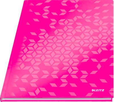 Notizbuch Leitz WOW, Format A4, 80 linierte Blatt, Hardcover-Einband, FSC®-zertifiziert, pink