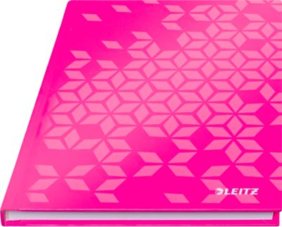 Notizbuch Leitz WOW, Format A5, 80 linierte Blatt, Hardcover-Einband, FSC®-zertifiziert, pink