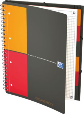 Notizbuch Oxford International A4+, doppelspiralgebunden, kariert, 80 Blatt, SCRIBZEE®-komp., 5 Stk, Optik Paper®, weiß