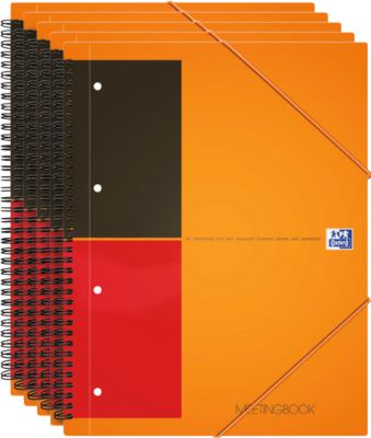 Notizbuch Oxford International, DIN A4, Optik Paper®, 80g/m², 80 Blatt, 5 Stück, kariert