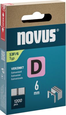 Novus Heftklammern Typ D, Länge 6 mm, Stahldraht, 1200 St.